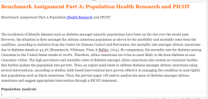 Benchmark Assignment Part A Population Health Research and PICOT