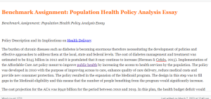 Benchmark Assignment  Population Health Policy Analysis Essay