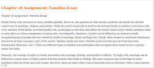 Chapter 18 Assignment Families Essay