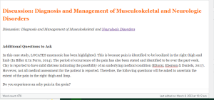 Discussion  Diagnosis and Management of Musculoskeletal and Neurologic Disorders