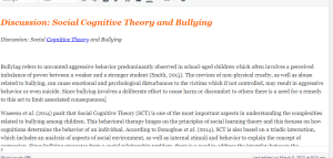 Discussion  Social Cognitive Theory and Bullying