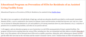 Educational Program on Prevention of STDs for Residents of an Assisted Living Facility Essay