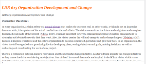 LDR 615 Organization Development and Change