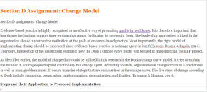 Section D Assignment Change Model