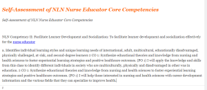 Self-Assessment of NLN Nurse Educator Core Competencies