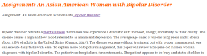 Assignment An Asian American Woman with Bipolar Disorder