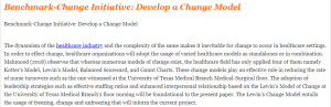 Benchmark-Change Initiative Develop a Change Model