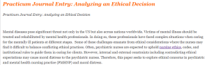 Practicum Journal Entry  Analyzing an Ethical Decision