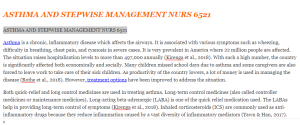ASTHMA AND STEPWISE MANAGEMENT NURS 6521
