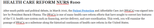 HEALTH CARE REFORM NURS 8100