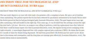 DECISION TREE FOR NEUROLOGICAL AND MUSCULOSKELETAL NURS 6521
