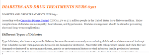 DIABETES AND DRUG TREATMENTS NURS 6521