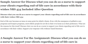 Discuss what you can do as a nurse to support your clients regarding end-of-life care in accordance with their wishes NRS 434