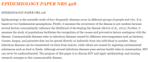EPIDEMIOLOGY PAPER NRS 428