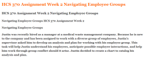 HCS 370 Assignment Week 2 Navigating Employee Groups
