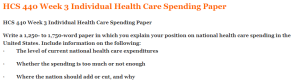 HCS 440 Week 3 Individual Health Care Spending Paper