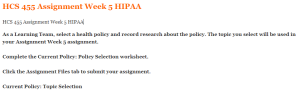 HCS 455 Assignment Week 5 HIPAA