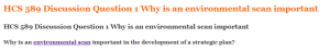HCS 589 Discussion Question 1 Why is an environmental scan important