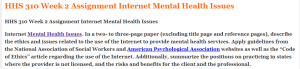 HHS 310 Week 2 Assignment Internet Mental Health Issues 