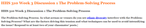 HHS 310 Week 3 Discussion 1 The Problem-Solving Process 