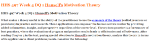 HHS 497 Week 4 DQ 1 Hansell's Motivation Theory