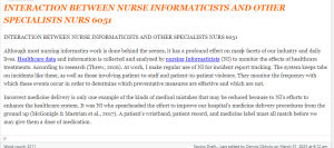 Interaction Between Nurse Informaticists and Other Specialists
