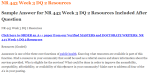 NR 443 Week 3 DQ 2 Resources
