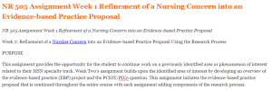 NR 505 Assignment Week 1 Refinement of a Nursing Concern into an Evidence-based Practice Proposal
