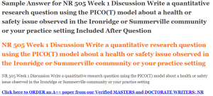 NR 505 Week 1 Discussion 