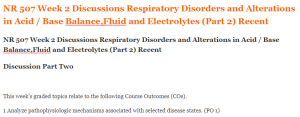 NR 507 Week 2 Discussions Respiratory Disorders and Alterations in Acid  Base Balance,Fluid and Electrolytes (Part 2) Recent