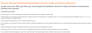 NRS-433V NRS-433V-O502 Rough Draft Qualitative Research Critique and Ethical Considerations