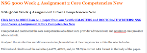 NSG 5000 Week 4 Assignment 2 Core Competencies New
