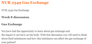 NUR 2349 Gas Exchange