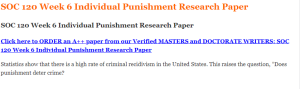 SOC 120 Week 6 Individual Punishment Research Paper