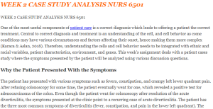 WEEK 2 CASE STUDY ANALYSIS NURS 6501