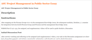 ASU Project Management in Public Sector Essay
