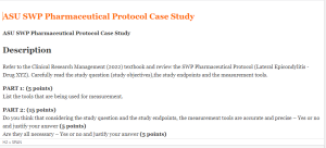 ASU SWP Pharmaceutical Protocol Case Study