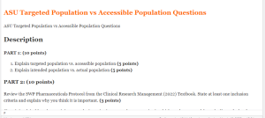 ASU Targeted Population vs Accessible Population Questions