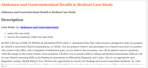 Abdomen and Gastrointestinal Health & Medical Case Study