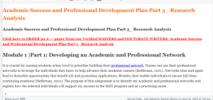 Academic Success and Professional Development Plan Part 3_ Research Analysis