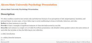 Alcorn State University Psychology Presentation