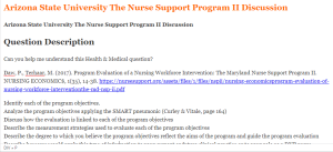 Arizona State University The Nurse Support Program II Discussion