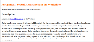 Assignment Sexual Harassment in the Workplace