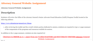 Attorney General Website Assignment