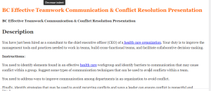BC Effective Teamwork Communication & Conflict Resolution Presentation