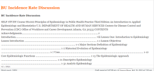 BU Incidence Rate Discussion