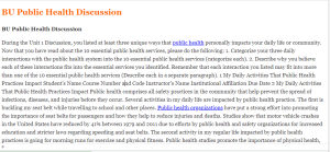 BU Public Health Discussion