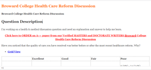Broward College Health Care Reform Discussion