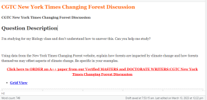 CGTC New York Times Changing Forest Discussion