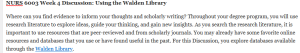 NURS 6003 Week 4 Discussion: Using the Walden Library